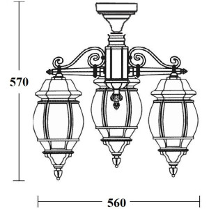 Потолочный светильник уличный AMERICA S 83470SA/3 Bl