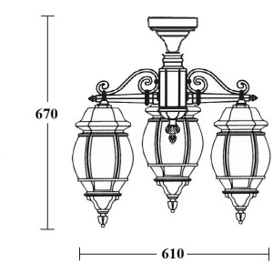 Потолочный светильник уличный AMERICA L 83470LA/3 W